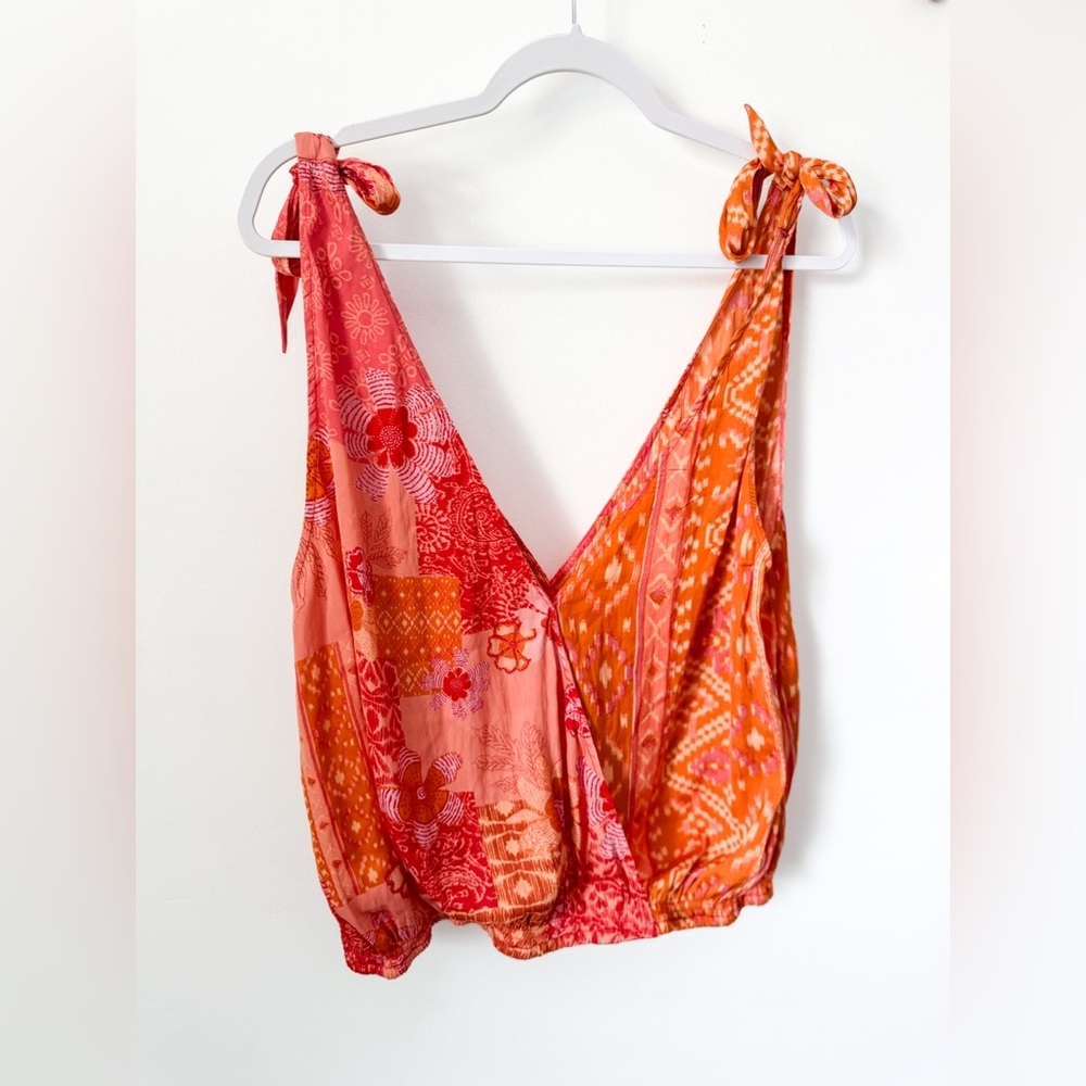 SOLD Free People Tied To You Tank Top Lemonade Combo Pink Orange - Picture 11 of 16